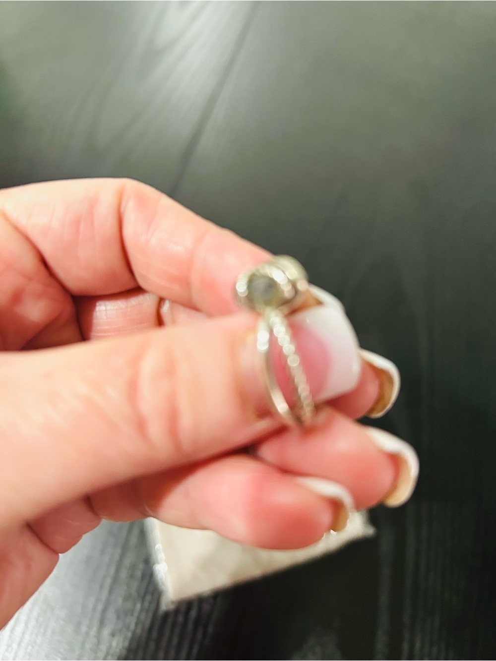 David Yurman Silver Ring with Light Blue Gem and Pavé Accents SZ 6 💯Authentic - Picture 6 of 6
